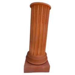 Colonne antique cannelée piedestal en terre cuite
