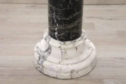 Colonne antique en marbre noir et blanc, Italie fin du 19ème siècle
