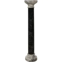 Colonne antique en marbre noir et blanc, Italie fin du 19ème siècle