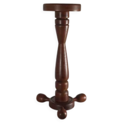 Colonne de support à fleurs vintage en bois tourné