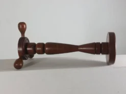 Colonne de support à fleurs vintage en bois tourné