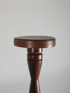 Colonne de support à fleurs vintage en bois tourné