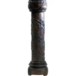 Colonne en acajou sculpté à la main, années 1950