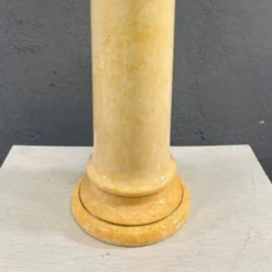 Colonne en céramique émaillée vintage, support d'exposition effet marbre et onyx, 20e siècle