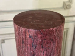 Colonne En Marbre Rose Sur Une Base En Blanc De Carrare Vers 1880