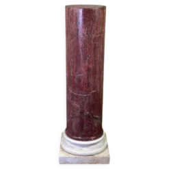 Colonne En Marbre Rose Sur Une Base En Blanc De Carrare Vers 1880