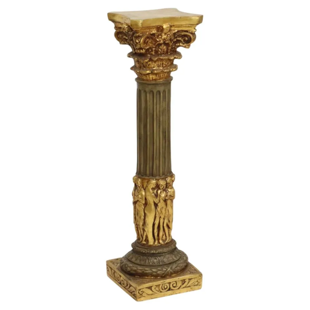 Colonne en résine dorée classique style baroque 20e siècle