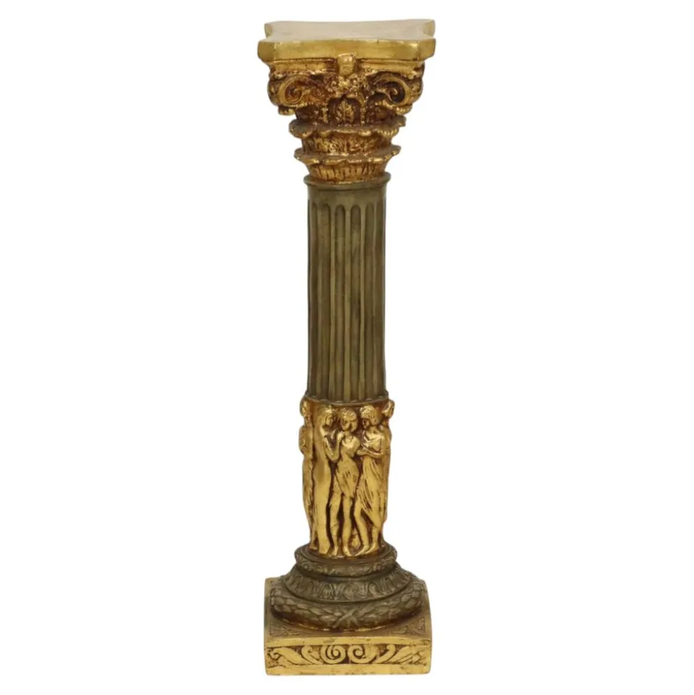 Colonne en résine dorée classique style baroque 20e siècle