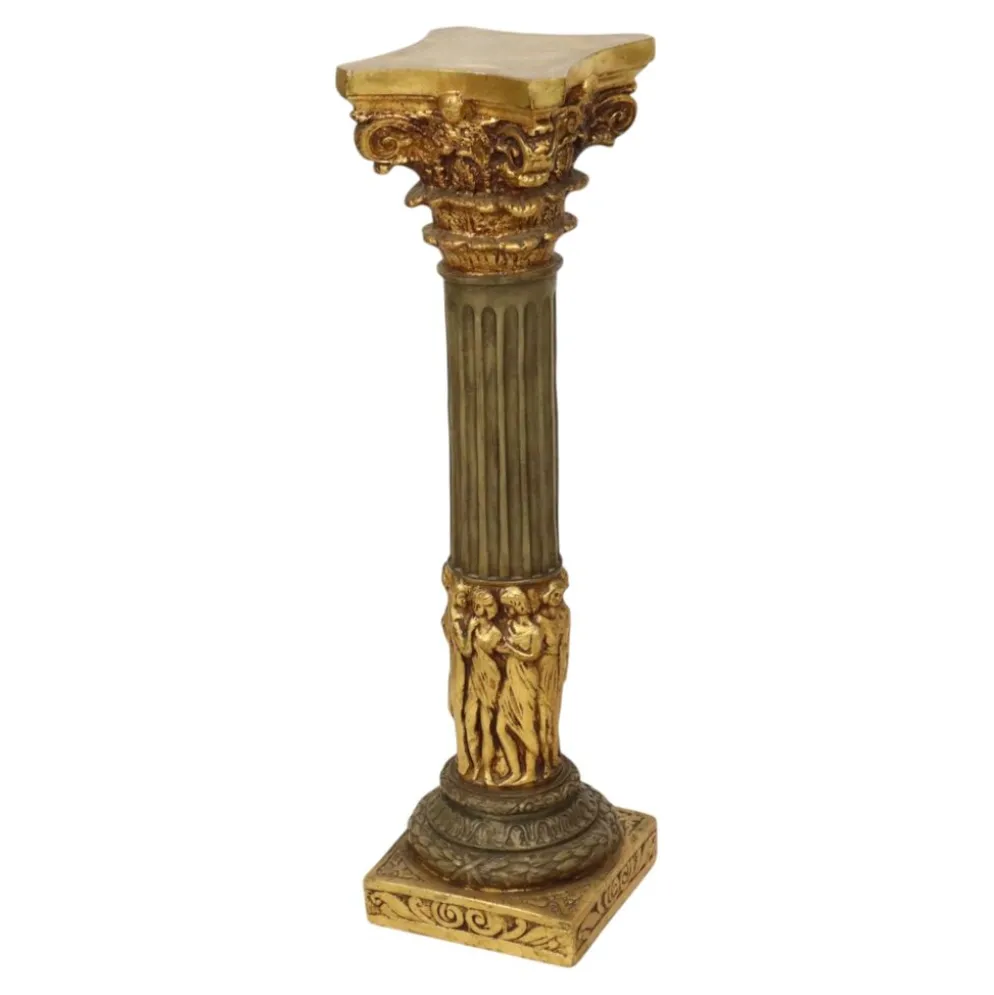 Colonne en résine dorée classique style baroque 20e siècle