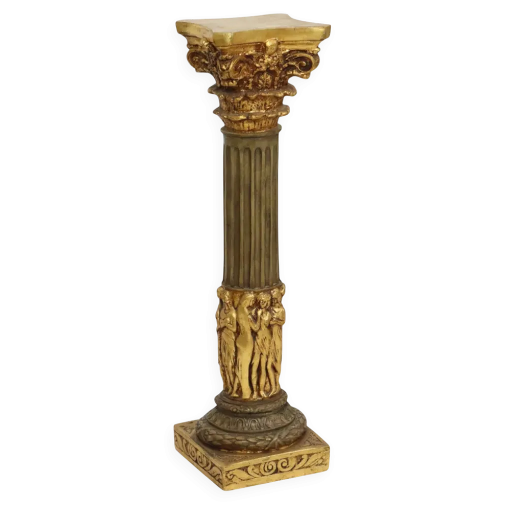 Colonne en résine dorée classique style baroque 20e siècle