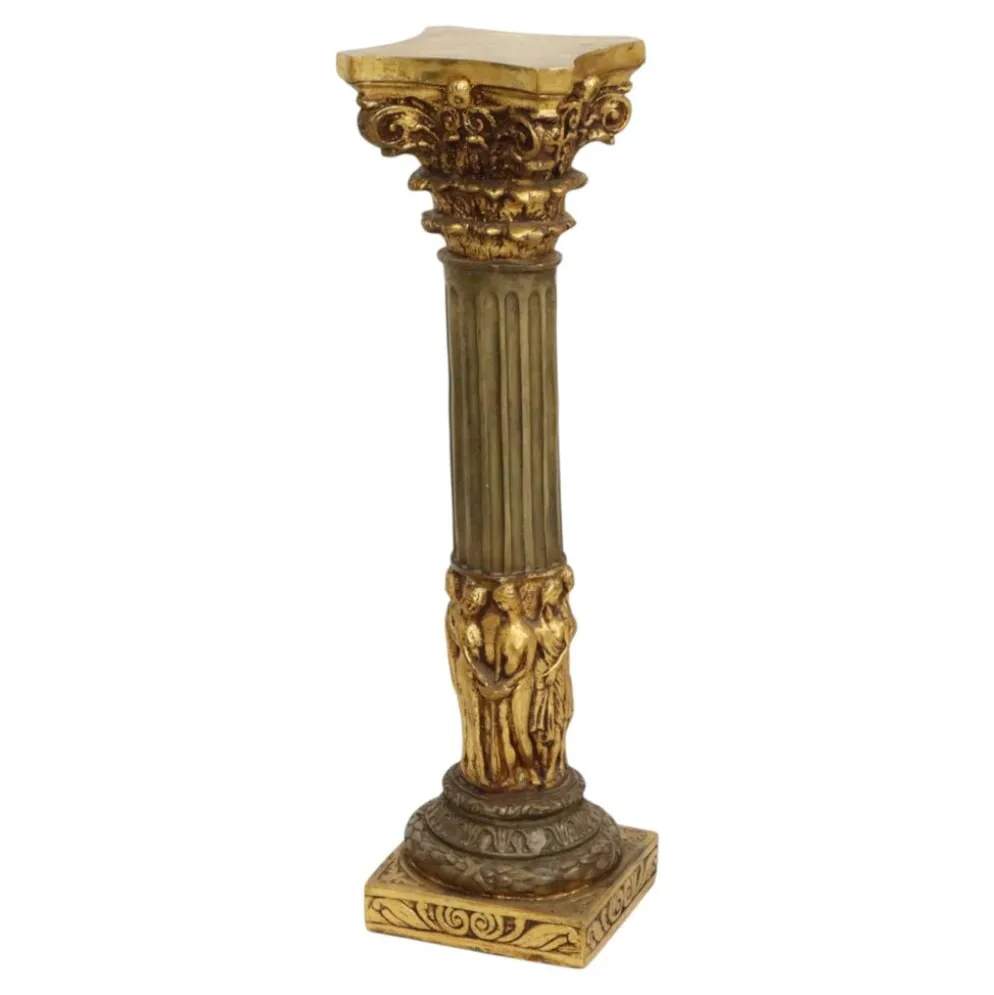 Colonne en résine dorée classique style baroque 20e siècle