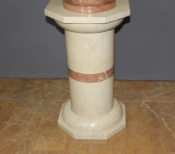 Colonne et sa vasque en marbre et céramique vers 1980