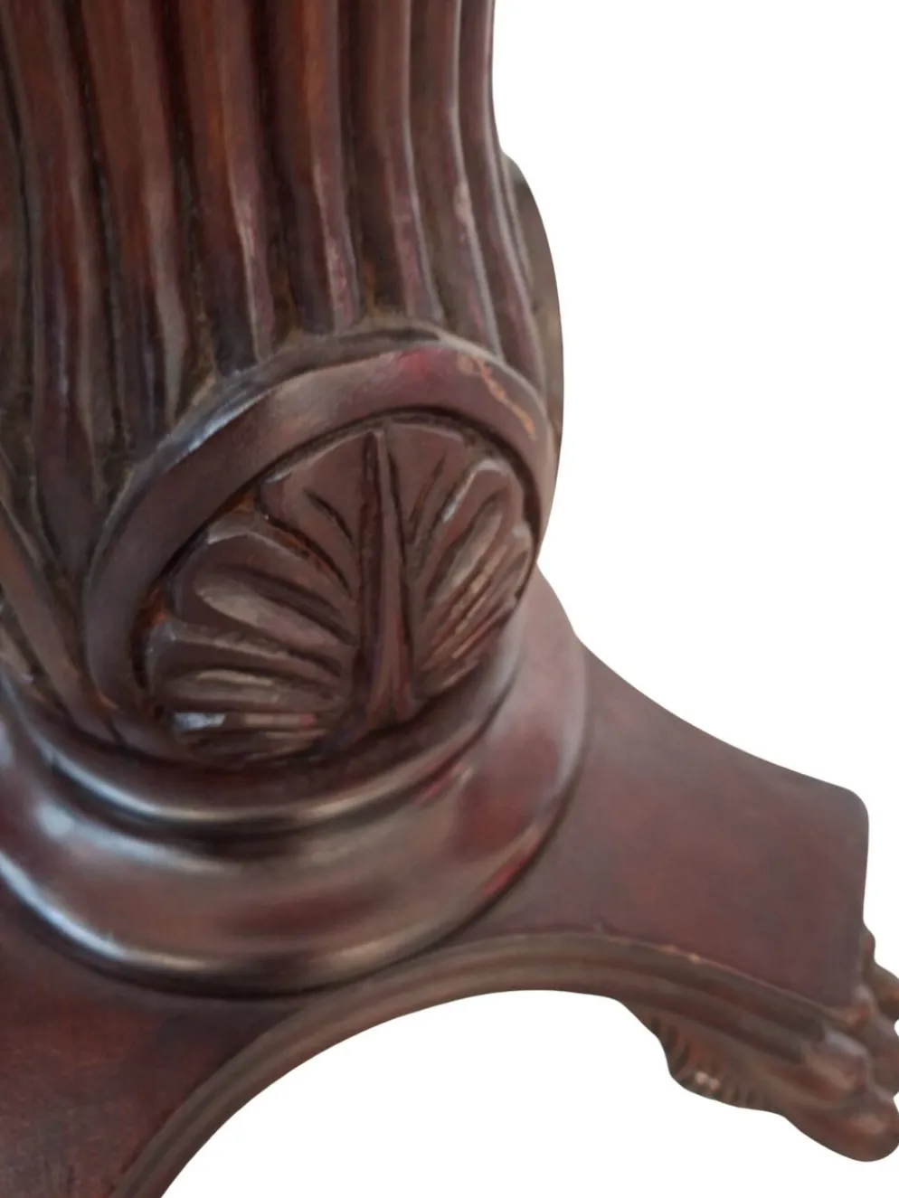 Colonne élégante porte-plantes/bustes en acajou – Vintage années 60