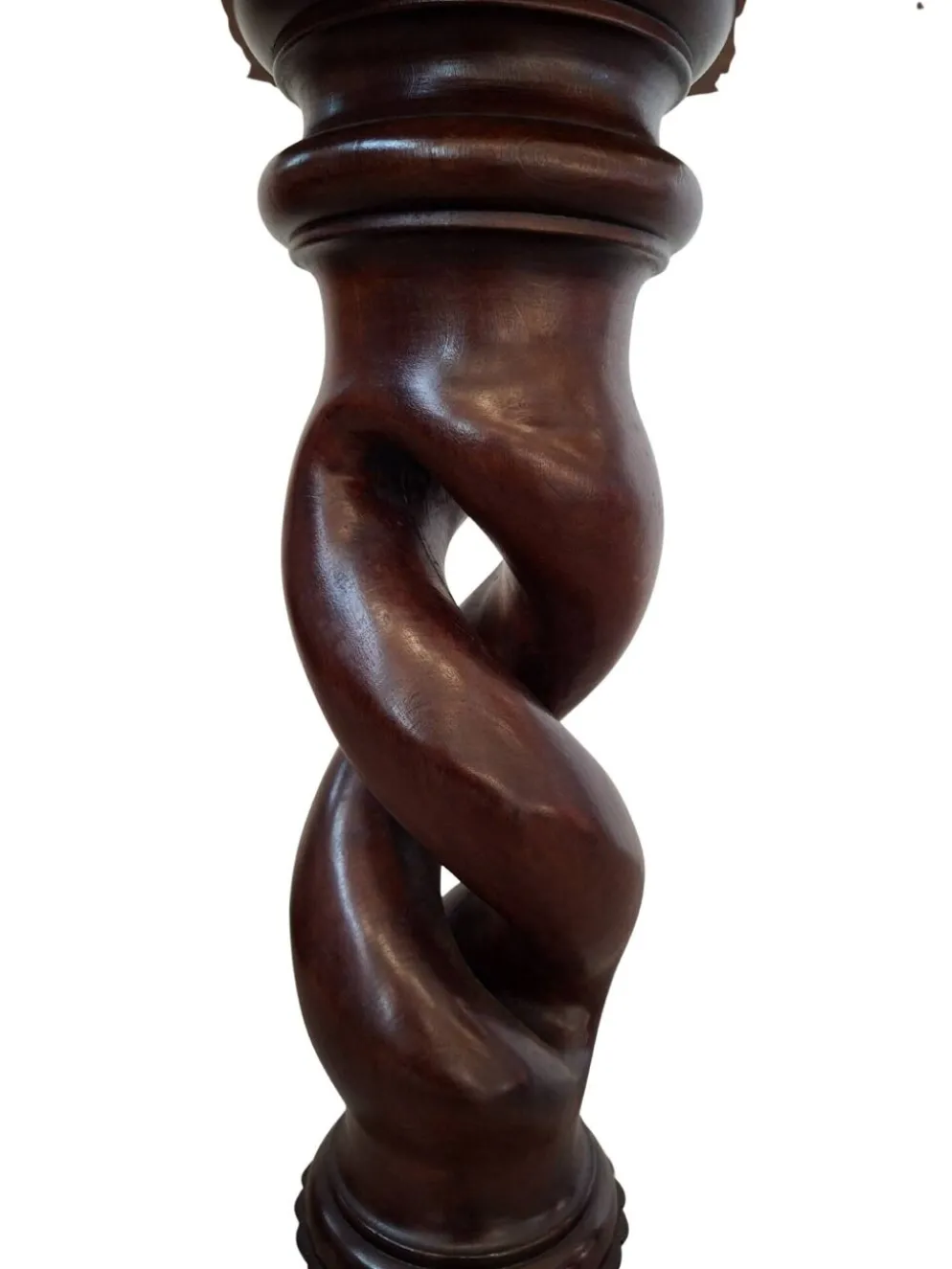 Colonne élégante porte-plantes/bustes en acajou – Vintage années 60