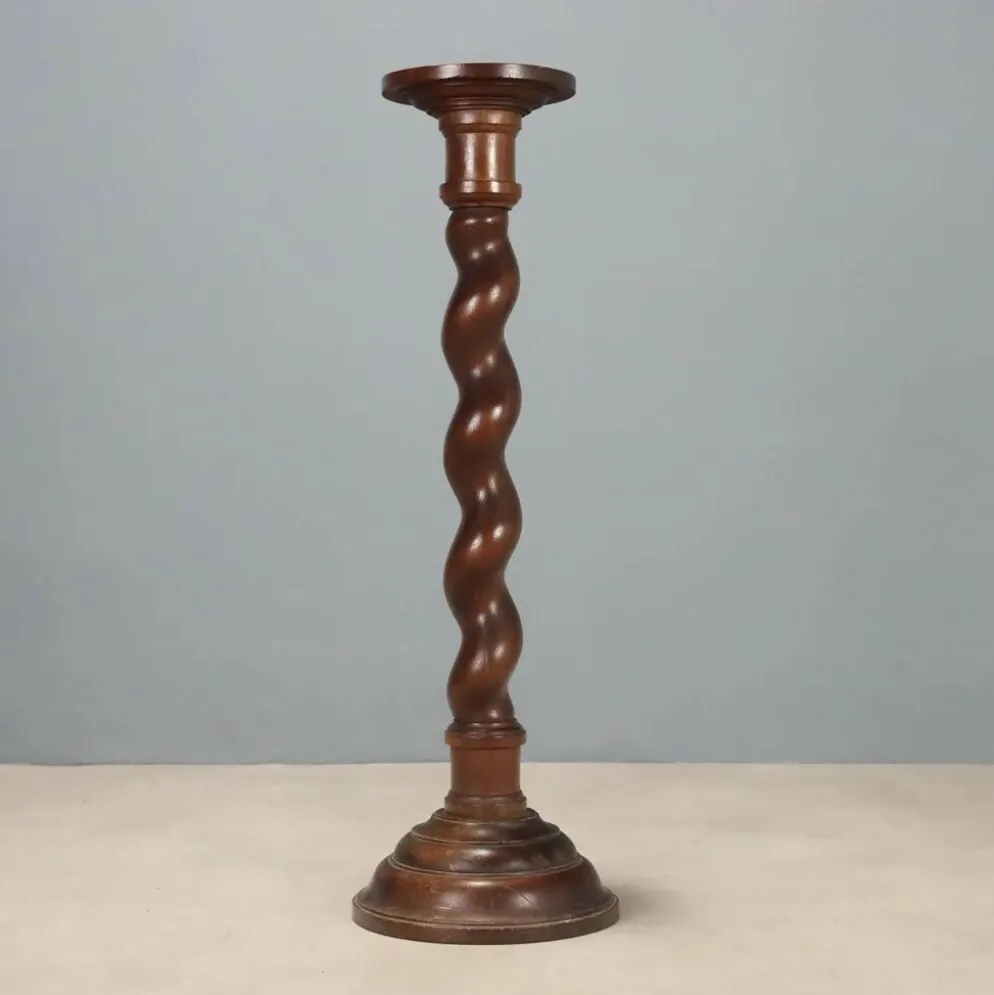Colonne, piédestal en noyer ancien, Italie, fin du XIXe siècle