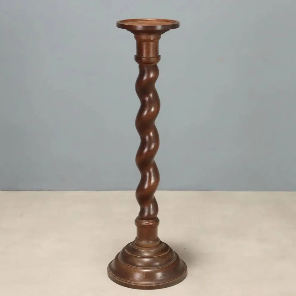 Colonne, piédestal en noyer ancien, Italie, fin du XIXe siècle