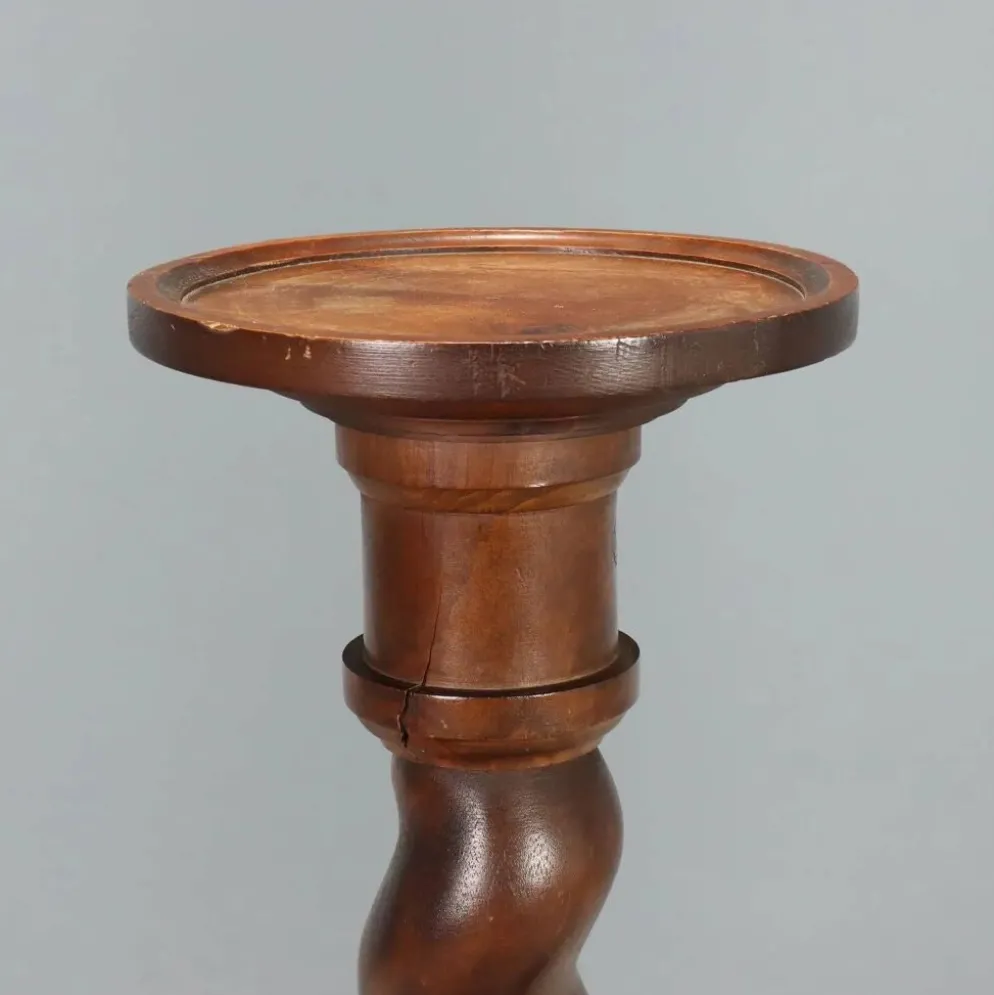 Colonne, piédestal en noyer ancien, Italie, fin du XIXe siècle