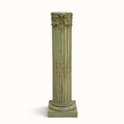 Colonne piédestal style Louis XVI vert olive