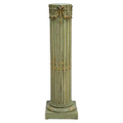 Colonne piédestal style Louis XVI vert olive