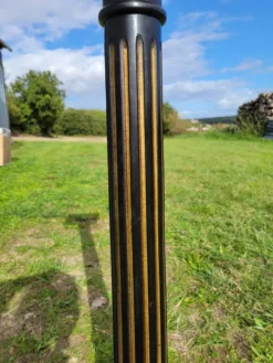 Colonne, sellette Napoléon III en bois noirci et feuille d'or, milieu XIXème
