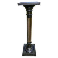 Colonne, sellette Napoléon III en bois noirci et feuille d'or, milieu XIXème