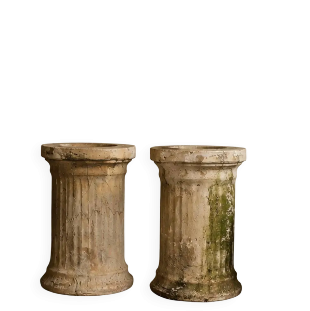 Colonnes en terre cuite antiques pour jardinières, années 1950-1960