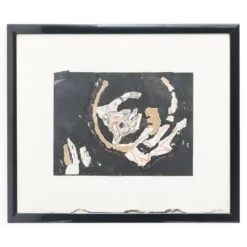Composition, techniques mixtes sur carton Ansgar Elde, années 1980