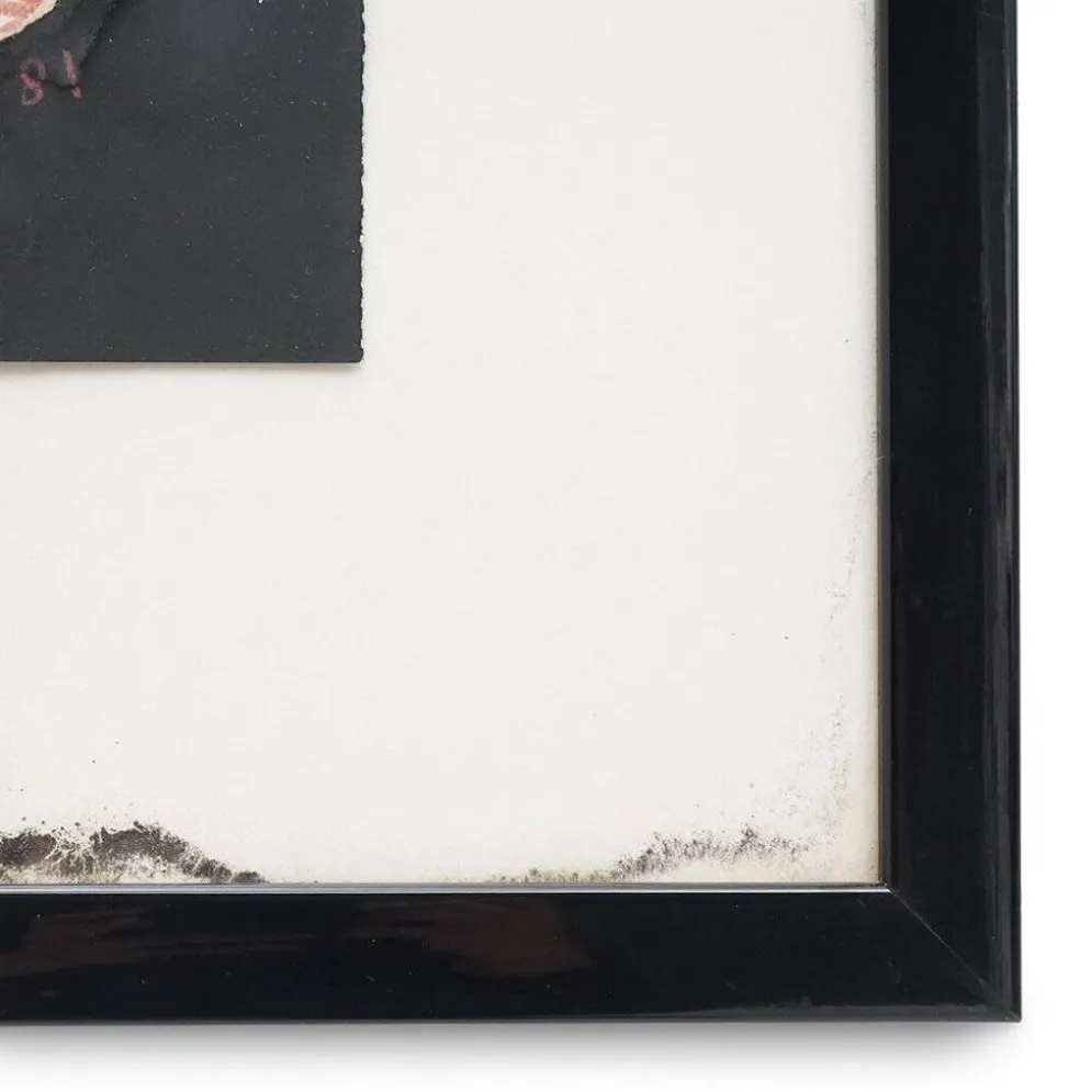 Composition, techniques mixtes sur carton Ansgar Elde, années 1980