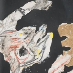 Composition, techniques mixtes sur carton Ansgar Elde, années 1980