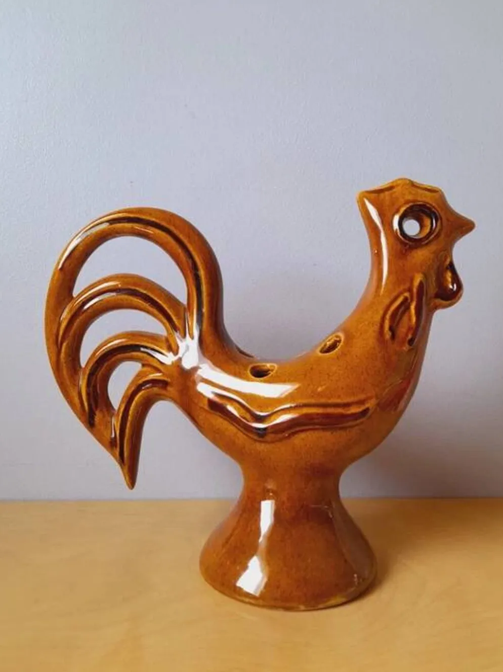 Coq Pique Fleurs en Céramique 1960
