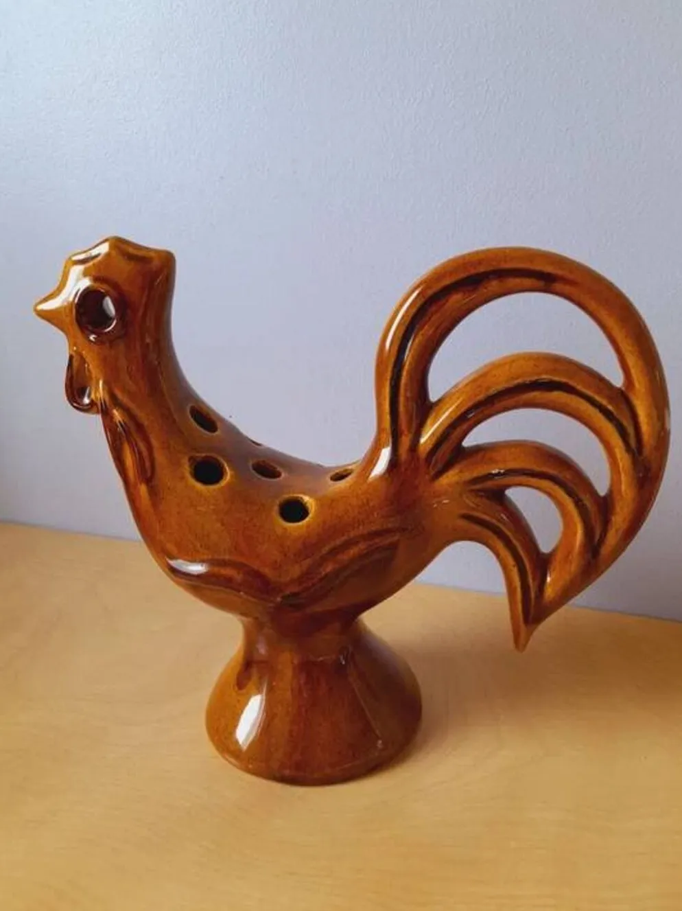 Coq Pique Fleurs en Céramique 1960