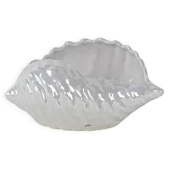 Coquillage en porcelaine décoratif, design italien, années 1970, production : Italie
