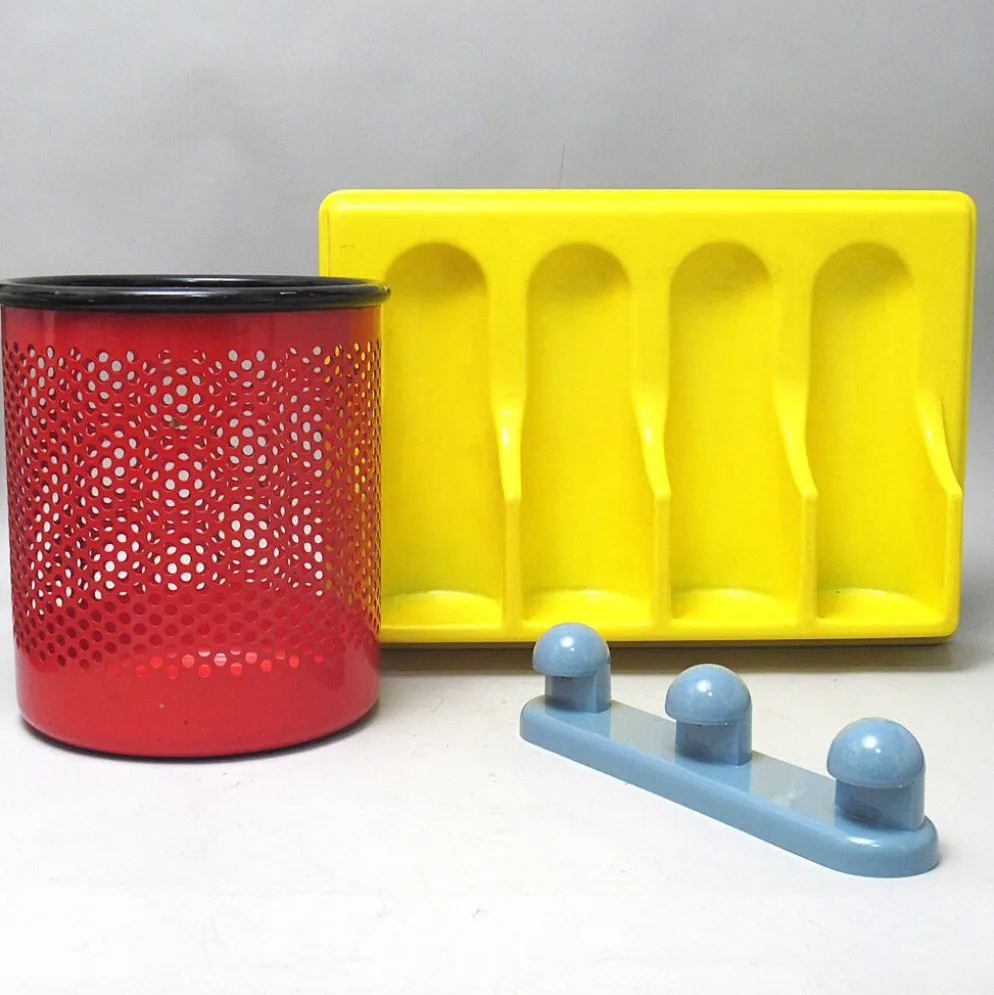 Corbeille Cribbio rouge Rexite Années 80