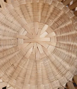 Corbeille en bambou naturel tressé & ajouré, fait main