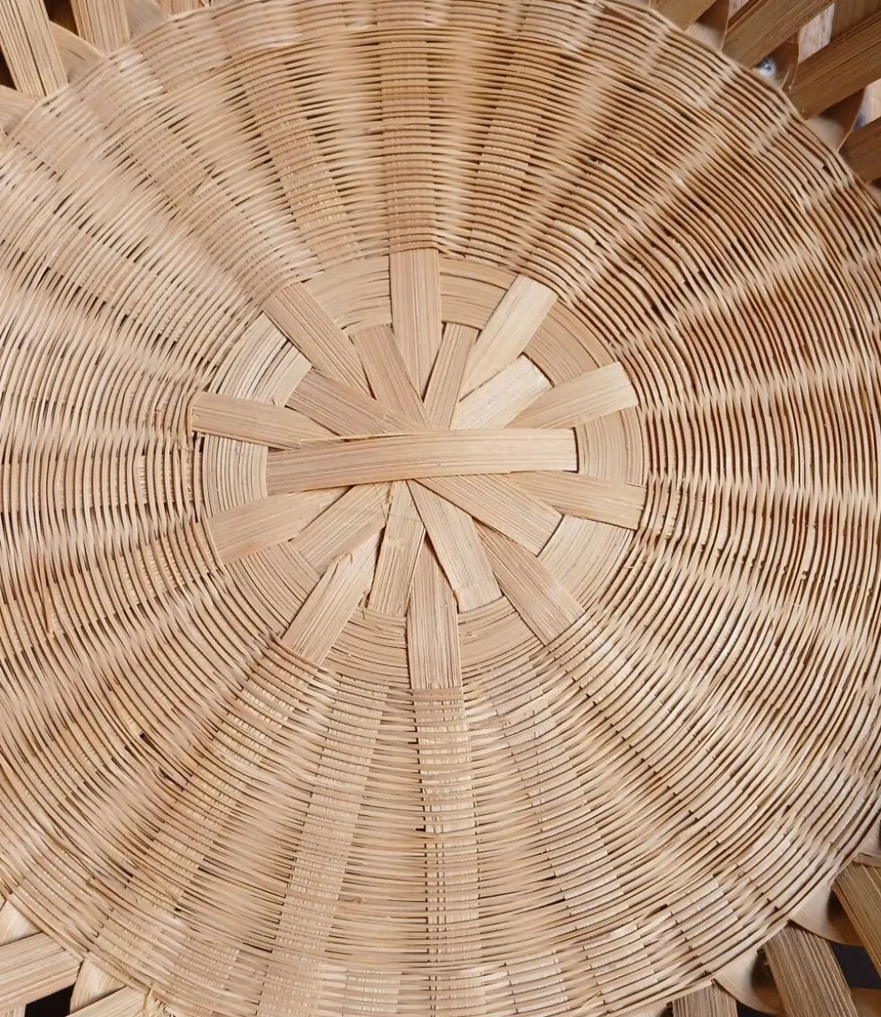 Corbeille en bambou naturel tressé & ajouré, fait main