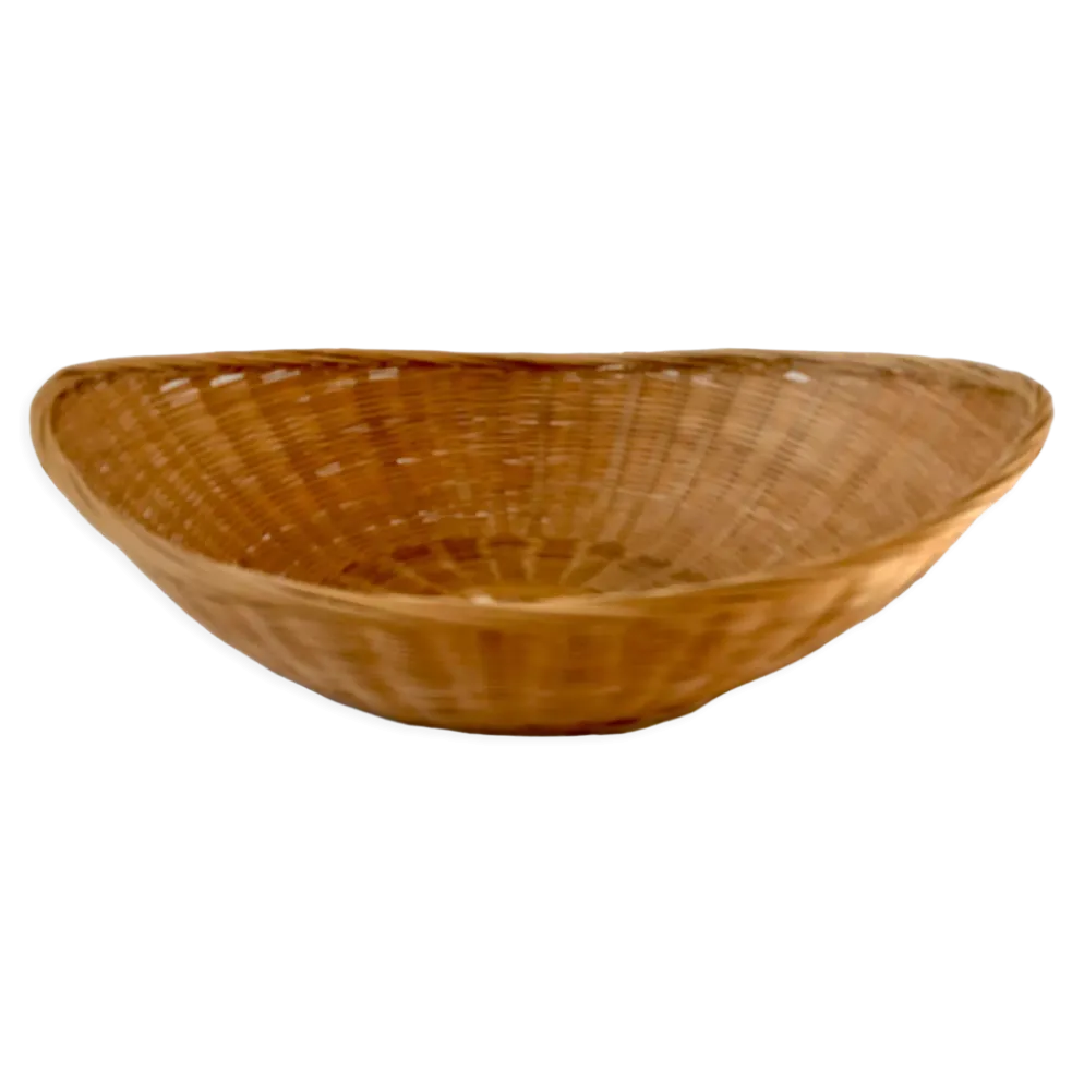 Corbeille en osier ovale années 70