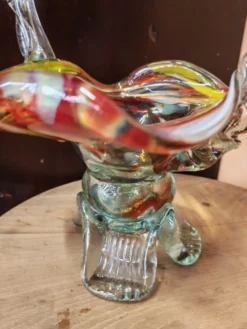 Corbeille en verre soufflé style Murano, Pologne 1970