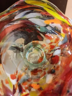 Corbeille en verre soufflé style Murano, Pologne 1970