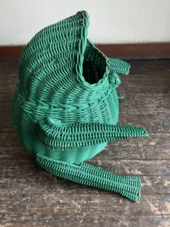 Corbeille grenouille en osier 1980