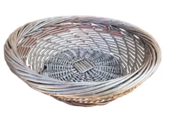 Corbeille Osier tressé gris argenté