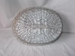 Corbeille à pain de table en métal argenté