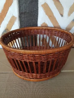 Corbeille panier osier rond
