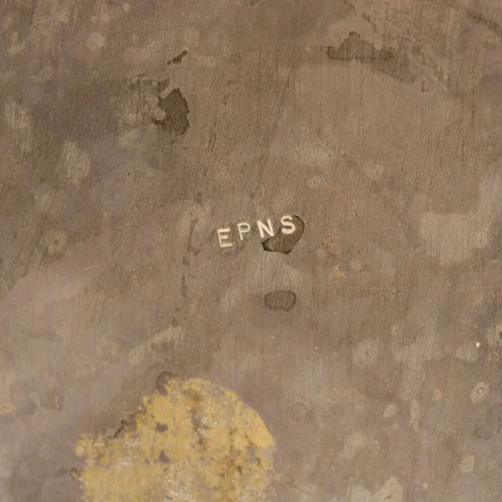 Corbeille à papier en argent plaqué Art Déco antique vers 1920