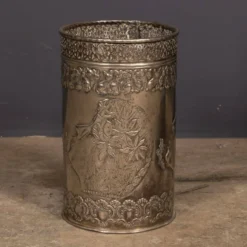 Corbeille à papier en argent plaqué Art Déco antique vers 1920