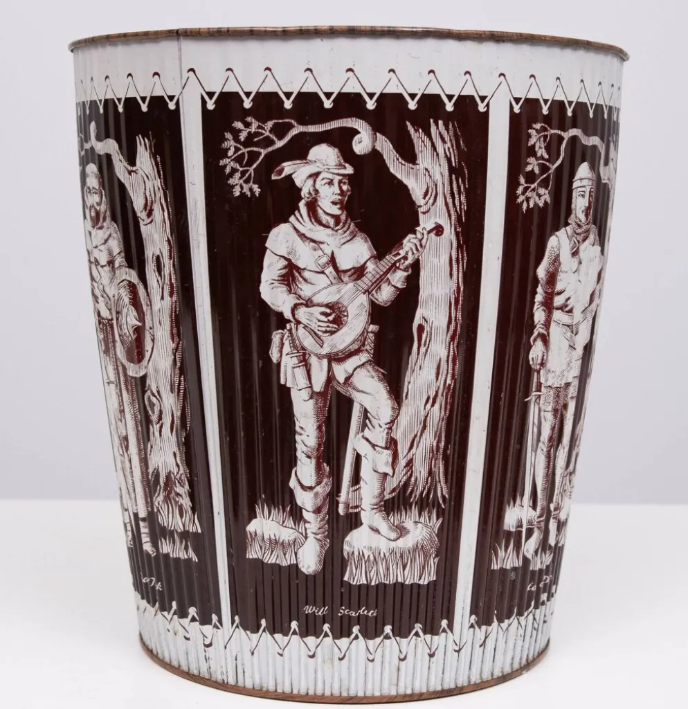 Corbeille à papier en métal années 1960 Angleterre