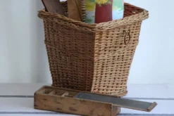 Corbeille à papier en osier