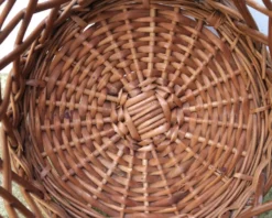 Corbeille à papier en osier, années 70