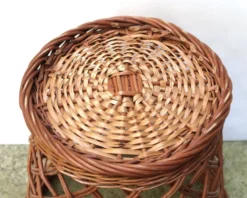 Corbeille à papier en osier, années 70