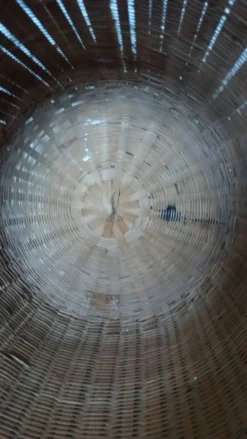 Corbeille à papier en rotin osier, panier ou cache pot