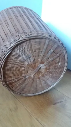 Corbeille à papier en rotin osier, panier ou cache pot